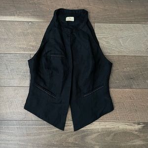Black Linen Vest
